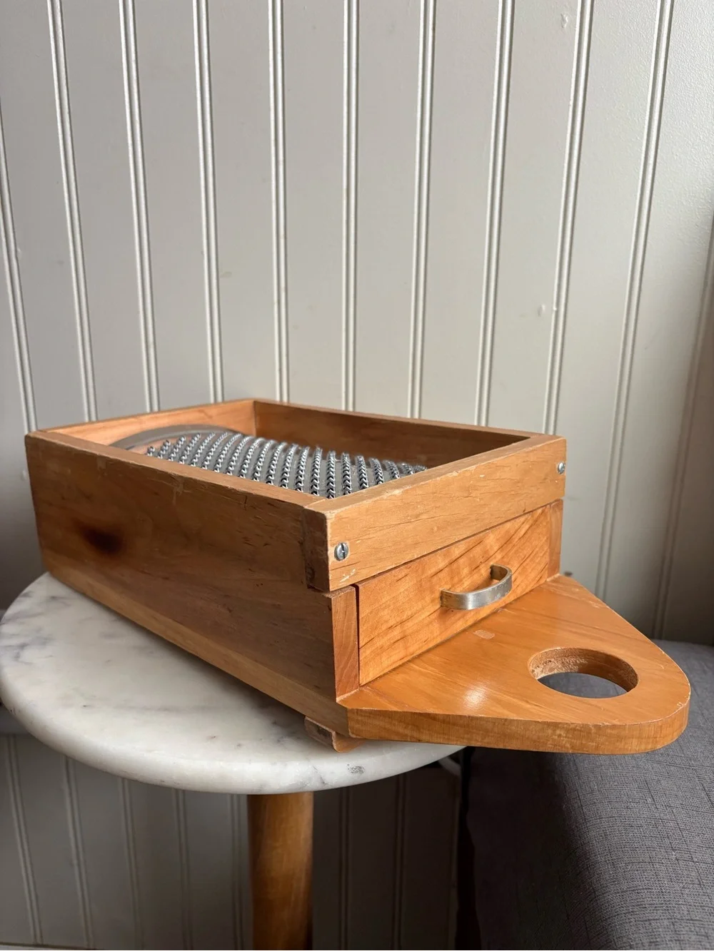 Vintage Italian Wooden Box Parmesan Cheese Grater VTG Retro Rustic Primitive - Picture 5 of 12
